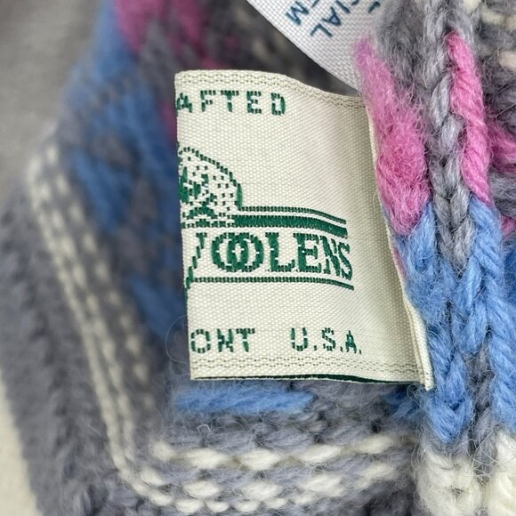 Stowe Woolens Vintage Women's Wool Knit Beanie Ski Winter Ducks Hearts USA Made - Picture 9 of 11